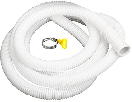 sourcing map Universal Air Conditioner Drain Hose 16mm ID 6.6ft with Clamp for AC Units Washing Machine, White