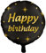 PD-Party - Happy Birthday Folienballon für Geburtstag - Schwarz Gold Deko - Party Dekoration für Junge & Mädchen - Luftballons - 1 Stück
