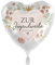 Folienballon Herzballon Zur Jugendweihe alles Liebe - Blumen, ca. 43 cm - 81162