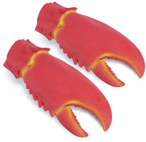 Lustige Hummer-Handschuhe Riesige Craw Hands Waffe Festival Cosplay Halloween Kostüm Zubehör Fidget Finger Requisiten Spiel Party Spielzeug, Rot/Ausflug, einfarbig (Getaway Solids), Einheitsgröße