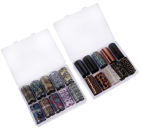 Beavorty Nail Art Sticker Decals 2 Pack Leopard Print Animal Nail Wraps Manicure Stickers Art Sticker Decoration Accessory