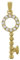 Générique Pendentif Clé en Plaqué Or 18 carats et Oxydes Zirconium - Femme
