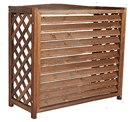 Outdoor Air Conditioning Cover,Wooden air conditioner cover Air-Conditioning Radiator, Flower Pot Holder for Garden, Outdoor Air Conditioner Outer Cover, Free Standing Plant Rack