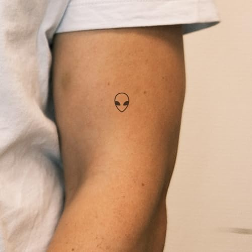 Inkster® Alien Tattoo | Temporäres Tattoo mit EU-Kosmetikzertifizierung | wasserfest + vegan | revolutionäres 2-Wochen-Tattoo | Fake Tattoos und Klebetattoos für Erwachsene
