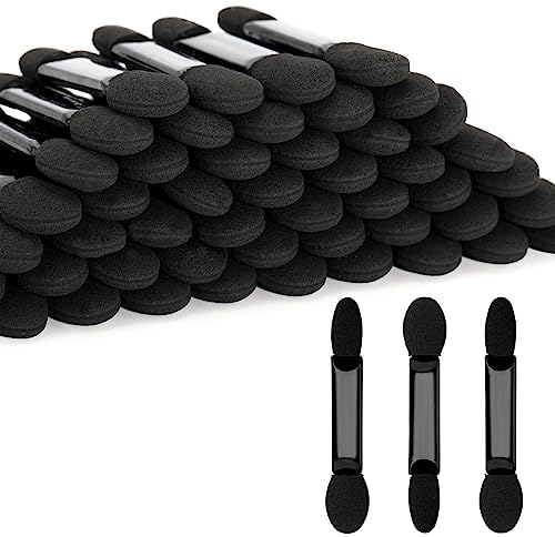 G2PLUS 100 Stück Lidschatten Applikatoren Schwarz Schwammpinsel Schwammpinsel Applikator für Make-up Kosmetik Pinsel Make-up Werkzeug