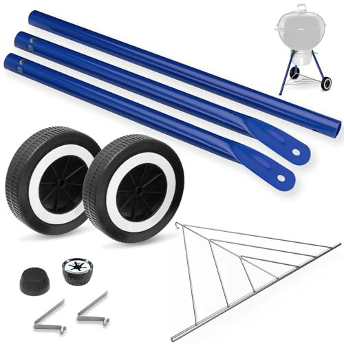 Vorderbein-Set und Räder für Weber Kugelgrills, dreieckige Beinstütze, Grillteile für Weber 45,7 cm 55,9 cm Kugelgrills, 15,2 cm Grillräder für Weber 65930, 65130 Vorderbein für Weber Wasserkocher,