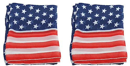 Fegtrty Lot de 2 foulards pour femme et fille, motif drapeau américain, drapeau américain, comme sur , Taille Unique