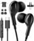 USB C Headphones for Samsung Galaxy S24 S25 Ultra iPhone 16 USB C Earphones Wired Earbuds Type C Headphones with Mic HiFi Type C Earphones for iPhone 15 Samsung S23 S24 FE A55 A56 A16 A35 iPad 10th