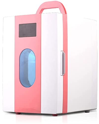 BOOAMZ Electric Mini Fridge,10L No Noise Compact Fridge, Portable Mini Fridge, Small Thermoelectric Compact Fridge, for Car Trips Bedroom Office Use (Pink)