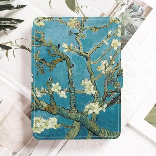Étui pour Kindle Étui pour Kindle 2014 (Kindle 7Ème Génération) Housse De Protection Fine pour Liseuse Étui Imprimé pour Vieux Kindle Modèle No.Wp63Gw Fleur D'Amandier De Van Gogh
