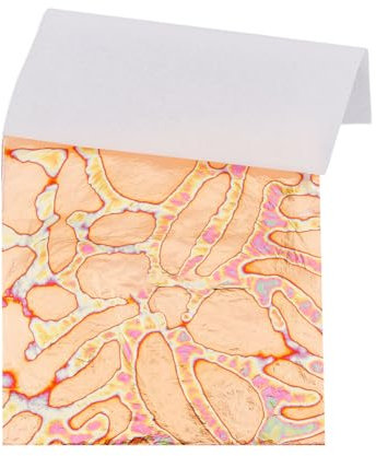 SUPERFINDINGS 50 Blatt Metallblattpapier Mit Mustern Buntes Folienblatt Helllachsfarbene Imitationsfolie Blattgoldblätter Für DIY Nagelmalereien Handarbeiten Bilderrahmen Skulpturen