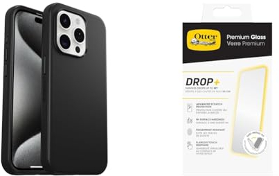 OtterBox Symmetry MagSafe Apple iPhone 15 Pro - black with Premium Tempered Glass Protector