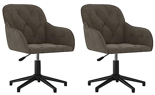 ULUYYUC Loungesessel Esszimmerstühle Esstisch Stühle Schwingstuhl - Esszimmerstühle 2 STK. Drehbar Dunkelgrau Samt für Schlafzimmer Speisesaal Wohnstube Büro