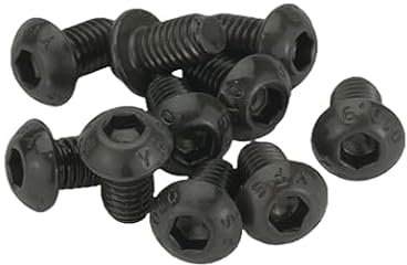 M4 (4mm x 8mm) Hex Socket Button Head Screws - Black 10.9 Grade Steel (Pack of 20)