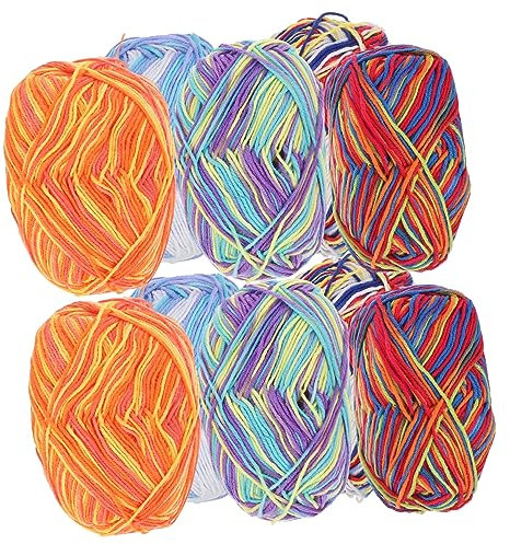 NUOBESTY 10rolls Gradient Wool Yarn Cotton Yarn for Knitting Crocheting Soft for Scarves Dishcloths