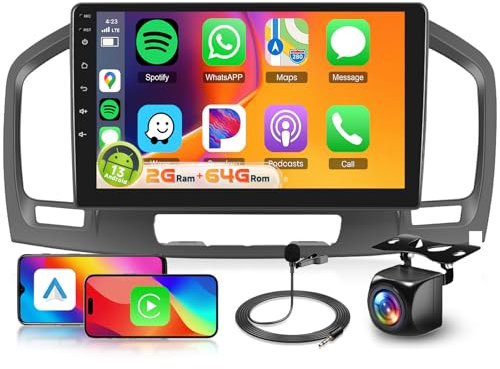 4 Core+64G Car Radio for Vauxhall Insignia 2008-2013/ Buick Regal with DSP Wireless Carpaly Android Auto, Hodozzy 9 HD Touchscreen Android Car Stereo with Bluetooth GPS WiFi FM/RDS SWC Backup Camera