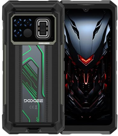 DOOGEE Fire 6 Max 5G Thermal Imaging Smartphone ohne Vertrag, 6.72 FHD+ Octa Core 20GB + 256GB, 20800mAh/33W, Robustes 50MP + 20MP Infrarot + 16MP, NFC/Fingerprint/Simlockfreie Handys (Grün)