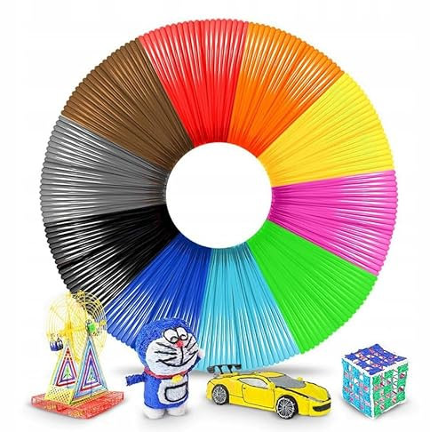 Hikey 3D Stift PLA Filamente 1.75 mm | 100 meter Packung | 20 unterschiedliche Farben | Biologisch abbaubar | Geruchsneutral | 3D-Pen PCL-Filament für Niedrigtemperaturstift