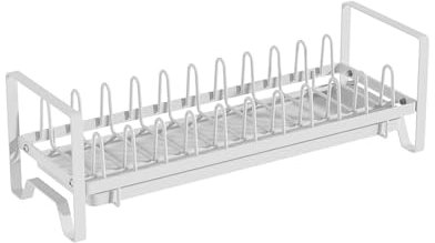 BINGGA Práctico escurridor de platos de cocina, color blanco, soporte funcional para platos, escurridor de platos, escurridor de platos, escurridor de platos