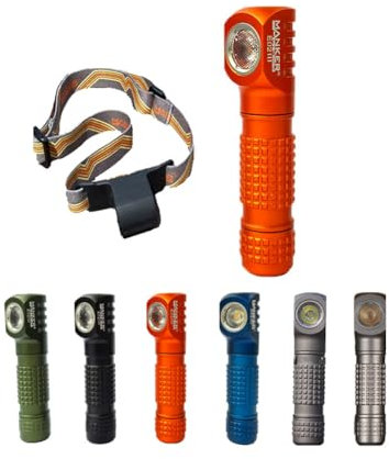 Manker E02 III 400 Lumens Pocket EDC Flashlight/Headlamp,4000K High CRI R9080 LED,IP68 Waterproof,Magnetic Tail, Clip & Headband,Versatile for Outdoor/Indoor Use,Orange Version