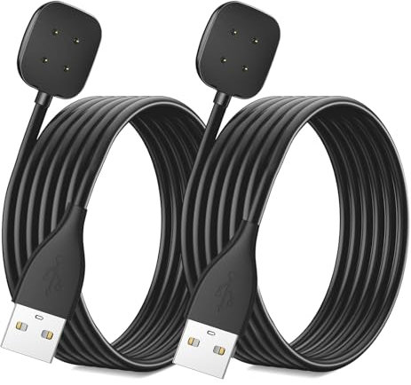 MohLythrix Charger for Fitbit Sense 2 / Sense/Versa 3 / Versa 4 Charging Cable USB Magnetic Wireless Fast Charging Cord Replacement for Sense Smartwatch, 2 Pack (100cm)
