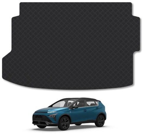 Fits Hyundai Bayon (2021+) [Mild Hybrid] 3mm Rubber Boot Mat | Tailored Fit Durable Boot Liner Full Coverage Protection Waterproof Accessories Easy Clean Anti Slip Made in the UK