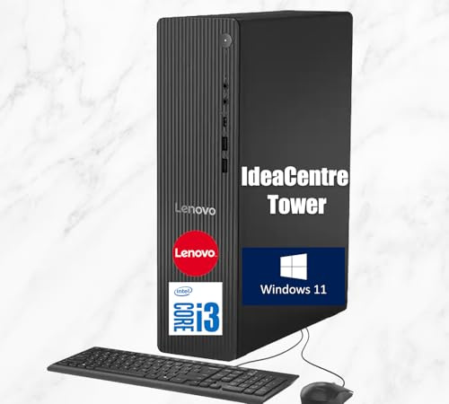 Lenovo IdeaCentre Tower Desktop Computer | Intel 14th Gen Quad-Core CPU | 16GB DDR5 RAM, 512GB PCIe SSD + 1TB HDD | Monitor Ports (HDMI+VGA) | RJ-45, WiFi 6, USB-C | Wired KB & Mouse | Win 11