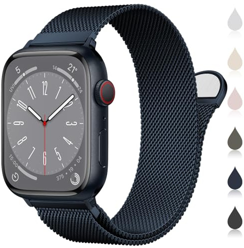 Original Milanese Loop Compatible with Apple Watch Straps 38mm 40mm 41mm 42mm 44mm 45mm 46mm 49mm Women & Men, Magnetic Clasp Adjustable Metal Bands for iWatch Series 11 10 9 8 7 6 5 4 2,Ultra 3,SE 3