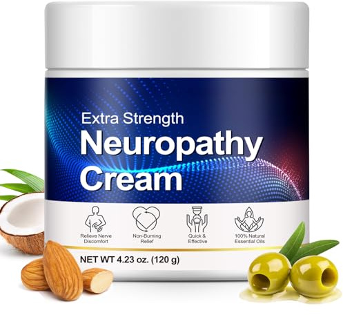 Neuropathy Cream Extra Strength 120g, Contains Shea Butter, Vitamin E & Lavender, Deep Soothing & Moisturizing, Suitable for Feet, Legs, Hands, Arms and Back