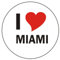 INDIGOS UG Aufkleber - Sticker - Autoaufkleber - I Love Miami - 8 cm Durchmesser rund - JDM - Die Cut - OEM - Auto - Heckscheibe - aussenklebend, rund, Auto LKW Truck Stadt