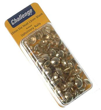 Chall Brass Upholstery Nails 10mm Hd Clam Pk 75pk - 40271