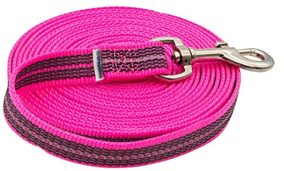 Gummierte Leine ohne Handschlaufe - pink, 500 cm (5 m)