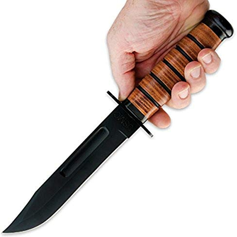 BUDK United Cutlery USMC Kampfmesser mit brauner Lederscheide