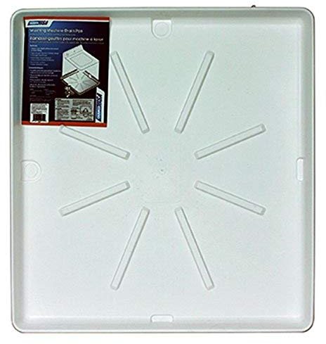 Camco 20752 - Bandeja de drenaje para lavadora (32 pulgadas de diámetro x 30 pulgadas con ajuste de PVC (blanco)