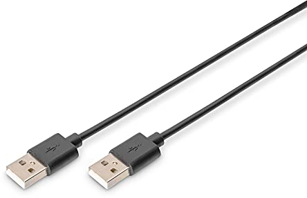 DIGITUS Cable de conexión USB 2.0 - 1,0 m - USB A (m) a USB A (m) - 480 Mbit/s - Compatible con USB - Negro