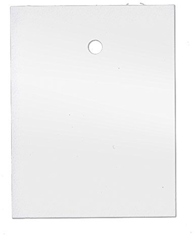 POKORNYS - 1.000 blanko Kartonetiketten mit Loch (30 x 45 mm) weiß I Einzeletiketten zum Beschriften I Preisschilder mit 3 mm Fadenlochung für Sicherheitsfäden & Heftfäden I Anhänger für Kleidung