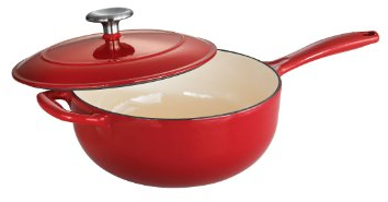 Tramontina Bratpfanne aus Gusseisen emailliert Sauciere 3-Quart Farbverlauf Rot
