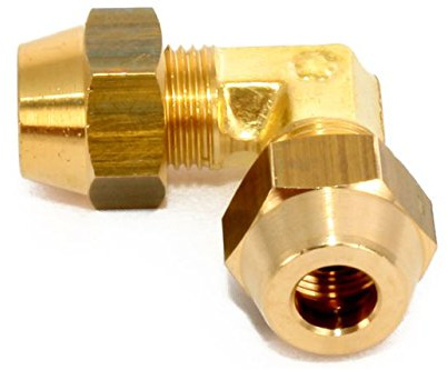 Klimaanlage Split Verbindungsnippel 90° Set 3/8 Zoll inkl Muttern Messing