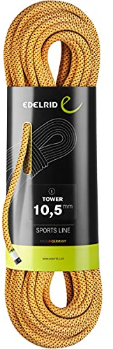 EDELRID Kletterseil Tower 10.5 mm (Einfachseil, 69 g/m), Farbe:Flame;Länge:50 m