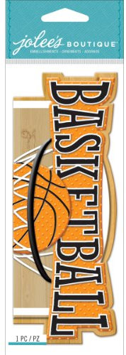Jolees Boutique Dimensional Stickers, Basketball Title, Acrylic, Multicolour, 3.1x9.1x0.24 cm