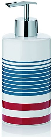 kela 20572, Seifenspender, Keramik, 17 cm, 350 ml, Atlantik, Weiß