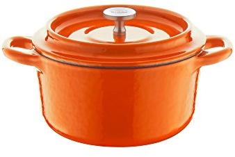 Berndes 034241 in ghisa, con Coperchio, in ghisa, 10 cm, Colore: Arancione