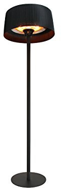 FAVEX - Parasol Chauffant électrique Sirmione Noir- Extérieur - 3 Puissances de Chauffe - Économique - 74 x 74 x224 cm
