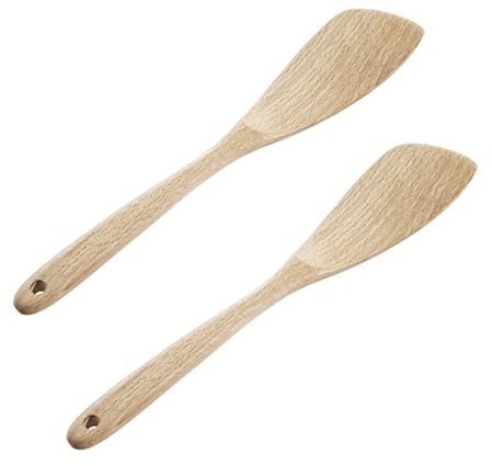 Ecloud Shop 2 PCS Profesional Antiadherente espátula de Madera de Madera de Turner Cocina la Herramienta Utensilios Cocina ecológica y Segura de Cocina