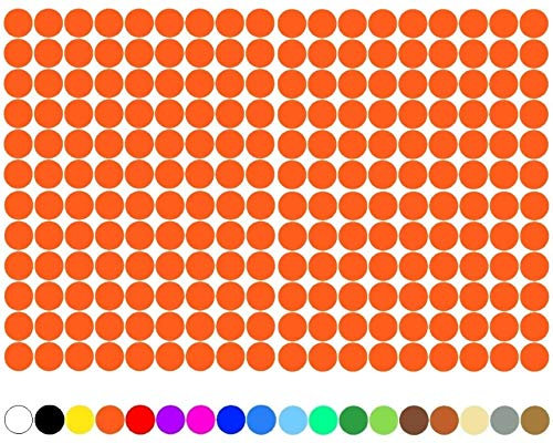 100 Stück Klebepunkte Punkte Kreise Aufkleber Punkt Inventur Folie Markierung K018 (034 Orange, 5mm)