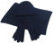 UK_Stone Xmas Damen Unifarbe Wolle Schal Handschuhe Mütze Set, Marine