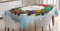 ABAKUHAUS Weihnachten Tischdecke, Rund Grün Kranz, Inn und Outdoor Bereich geeignet Waschbar Druck Klare Farben Kein Verblassen, 140 x 200 cm, Hellblau Grün