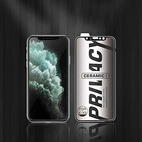 2PCS for iPhone Ceramic Privacy Soft Film Full Cover Matte Frosted Soft Antispy Glass Privacy Screen Protector iPhone 12 Pro MAX 2PCS Matte Black-iphone_X/XS_2pcs_Matte_Black