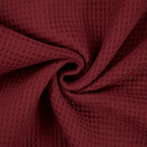 Waffelpique Stoff Lisa, STANDARD 100 by OEKO-TEX, bordeaux (Länge am Stück: ab 50cm / Breite: 150cm)