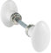 Centrale Brico Lot de 2 boutons de porte Uni porcelaine de limoges nickelé mat